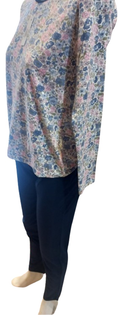 Pijama Manga Larga Pantalon Largo Algodon Invierno Ferz 8431