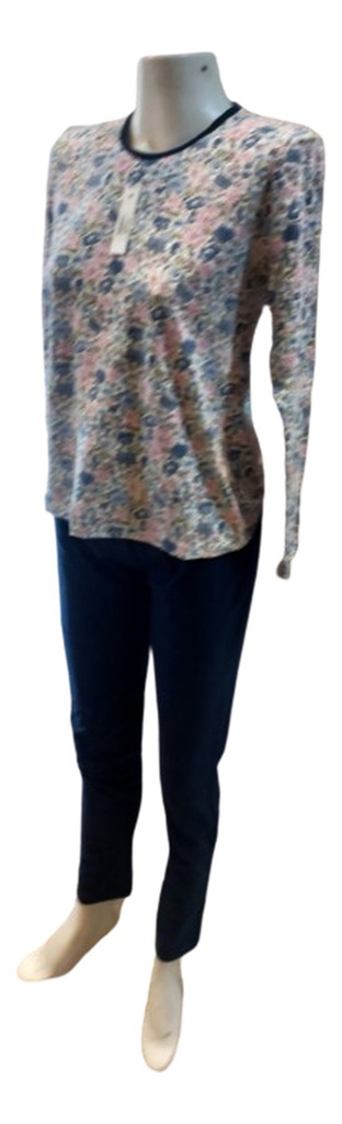 Pijama Manga Larga Pantalon Largo Algodon Invierno Ferz 8431