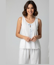 [FER828121BLACEL1] Pijama Musculosa Con Capri Algodon Ferz 828121